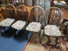 A SET OF FOUR WHEELBACK CHAIRS