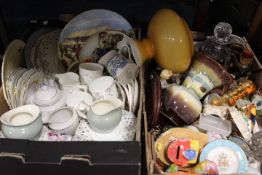 TWO TRAYS OF ASSORTED CERAMICS TO INCLUDE A BESWICK TERRIER ETC