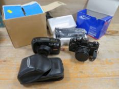 A PRAKTICA CAMERA WITH PHOTOGRAPHY ACCESSORIES