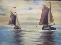 AN E ASHTON OIL ON CANVAS OF A COUNTRY LANDSCAPE TOGETHER WITH ANOTHER PICTURE (2)