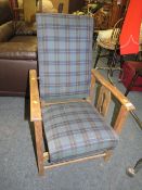 A VINTAGE OAK ARMCHAIR