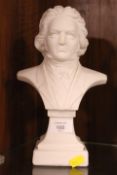 AN ALABASTER TYPE BUST