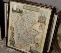 THREE FRAMED AND GLAZED VINTAGE MAPS