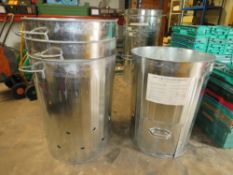 FOUR GALVANIZED INCINERATOR BINS
