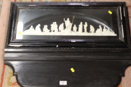 A VERY HEAVY FRAMED AND GLAZED MODEL OF A SERMON ON THE MOUNT.