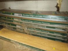 TWELVE PACKS OF LAMINATE FLOORING - LIGHT OAK BEVEL LOCK 8 mm X 192 mm x 1285 mm