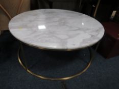 A MODERN CIRCULAR LOW COFFEE TABLE - H 41 CM, DIA. 100 CM