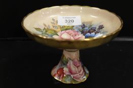 AYNSLEY J.BAILEY SIGNED RARE COMPORT CABBAGE ROSE DESIGN