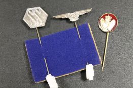 TWO S.S. PIN BADGES TOGETHER WITH ANOTHER (3)