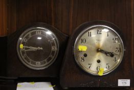TWO VINTAGE MANTLE CLOCKS
