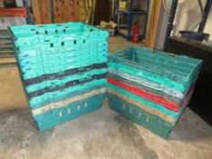 A LARGE SELECTION OF PLASTIC STACKING TRAYS