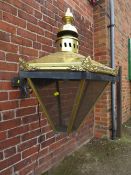 A LARGE PUB STYLE OUTSIDE LANTERN WITH WALL BRACKET