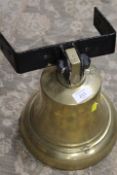 A BRASS SHIPS BELL STAMPED WITH GEORGE VI MARK