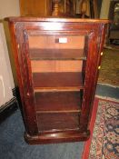 AN EDWARDIAN INLAID GLAZED MUSIC CABINET