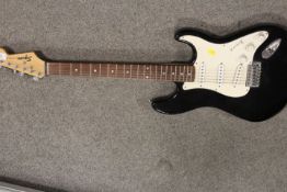 A FENDER SQUIRE STRAT ELECTRIC GUITAR