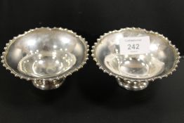 A PAIR OF HALLMARKED SILVER MAPPIN & WEBB BON BON DISHES