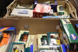TWO TRAYS OF BOXED TOY CARS TO INCLUDE CORGI , VANGUARDS ETC.
