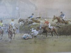 SNAFFLES. ' THE GRAND NATIONAL' THE CANAL TURN, SIGNED IN PENCIL TO THE MOUNT, 54 x 82 cm