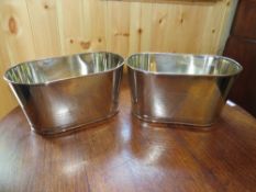 A PAIR OF MODERN CHAMPAGNE OVAL ICE COOLERS, W 34.5 cm (2)