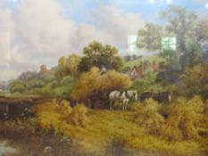 SIDNEY P. WINDER (1884-1966). 'Haymaking', signed lower right, oil framed and glazed, 59 x 89 cm