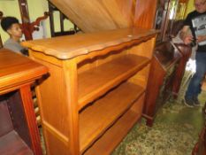 A MODERN LIGHT OAK OPEN BOOKCASE, W 126 cm