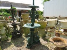 A LARGE CAST IRON TWO TIER FIGURATIVE WATER FEATURE, H 164 cm