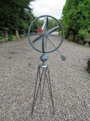 AN ARMILLARY STYLE GARDEN FEATURE, H 111 cm