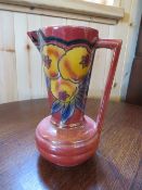 A 1930s LUSTRE STYLE DECO JUG, H 23 cm