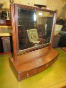 A 19TH CENTURY MAHOGANY DRESSING MIRROR WITH THREE FRIEZE DRAWERS