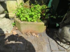 A MODERN RECTANGULAR GARDEN TROUGH, 52 X 44 cm