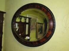A MID 20TH CENTURY OVAL WALL MIRROR, W 62 cm