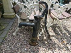 A SMALL CAST GARDEN WATER PUMP