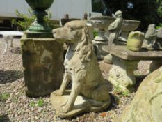 A DECORATIVE GARDEN DOG STATUE, H 72 cm