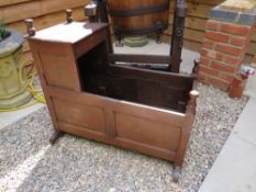 A NAIVE OAK COUNTRY MADE ROCKING CRIB, L 89 cm