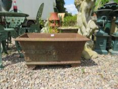 A RECTANGULAR CAST IRON GARDEN TROUGH, L 71 cm