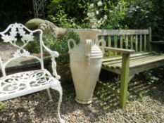 A MODERN FOUR HANDLED URN, H 78 cm