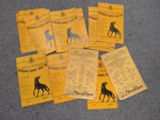 A COLLECTION OF VINTAGE WOLVES FOOTBALL PROGRAMMES FROM 1965 / 1966 ETC TO INCLUDE A WOLVERHAMPTON