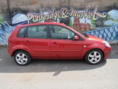 A 2008 RED FORD FIESTA 'J7 AUG', 1.4L DIESEL - LOG BOOK, TWO KEYS, LOCKING WHEEL NUT KEY, MOT