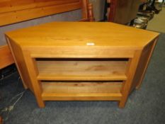 A MODERN LIGHT OAK MEDIA CABINET