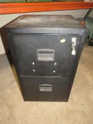 SMALL STEEL 2 DRAWER FILING CABINET