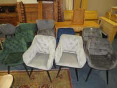 A SELECTION OF EIGHT MODERN UPHOLSTERED DINING CHAIRS