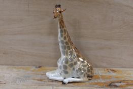 A LOMONOSOV CERAMIC FIGURE OF A GIRAFFE - UNMARKED Condition Report:PINHOLE FLAW TO GLAZE
