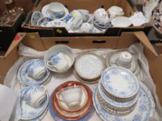 TWO TRAYS OF ASSORTED CERAMICS TO INCLUDE ROYAL WORCESTER RHAPSODY TEAPOT ETC