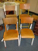 TWO INDUSTRIAL STYLE KITCHEN STOOLS AND TWO CHAIRS (4)