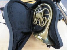 AN ELKHART FRENCH HORN IN FITTED CARRY CASE