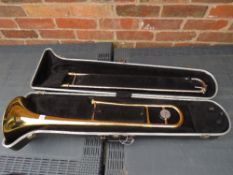 A YAMAHA TROMBONE IN RIGID CARRY CARS - NO MOUTHPIECE