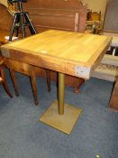 A BUTCHERS BLOCK EFFECT BISTRO TABLE H-105 CM