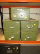 FIVE SINGLE INDEX DRAWERS