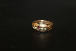 AN HALLMARKED 9CT GOLD GEMSET RING - APPROX WEIGHT 1.9 G