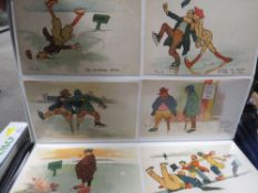 A TRAY OF ASSORTED POSTCARDS, FIRST DAY COVERS ETC WITH MANY ON A SPORTING THEME
